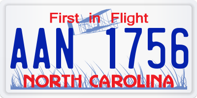 NC license plate AAN1756