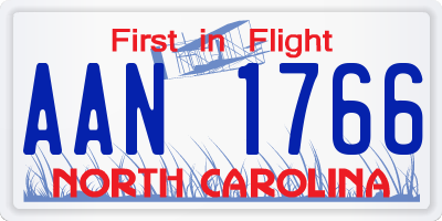 NC license plate AAN1766