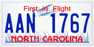 NC license plate AAN1767