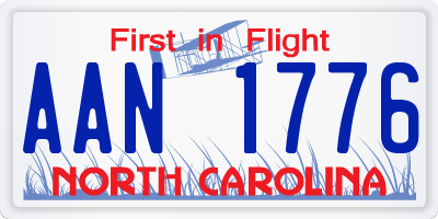 NC license plate AAN1776