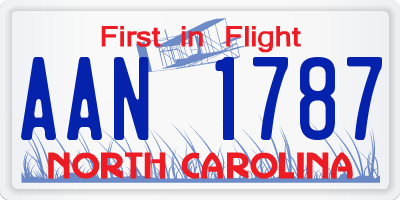NC license plate AAN1787