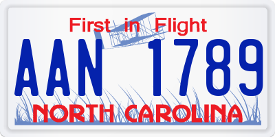 NC license plate AAN1789