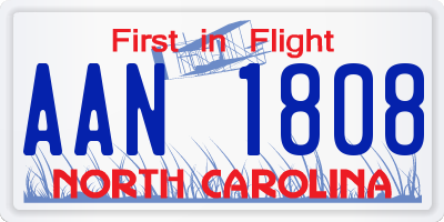 NC license plate AAN1808
