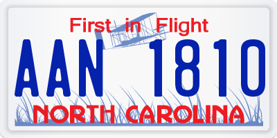 NC license plate AAN1810