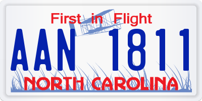NC license plate AAN1811