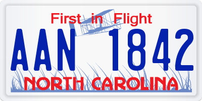 NC license plate AAN1842
