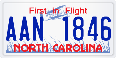 NC license plate AAN1846