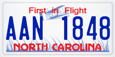 NC license plate AAN1848