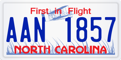 NC license plate AAN1857