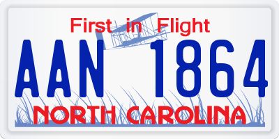 NC license plate AAN1864