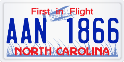 NC license plate AAN1866