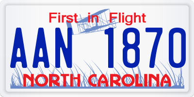 NC license plate AAN1870