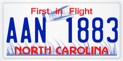 NC license plate AAN1883
