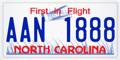 NC license plate AAN1888