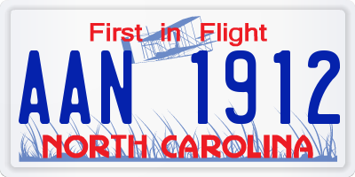NC license plate AAN1912
