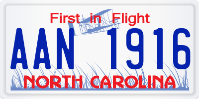 NC license plate AAN1916