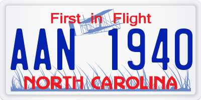 NC license plate AAN1940