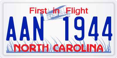 NC license plate AAN1944