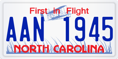 NC license plate AAN1945
