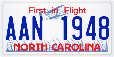 NC license plate AAN1948