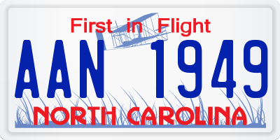 NC license plate AAN1949