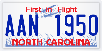 NC license plate AAN1950