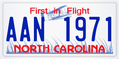 NC license plate AAN1971