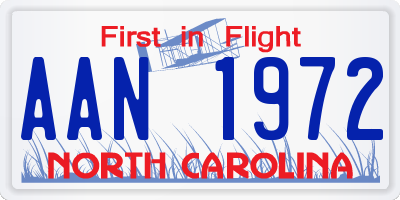 NC license plate AAN1972