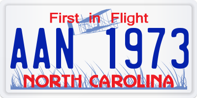 NC license plate AAN1973