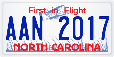 NC license plate AAN2017