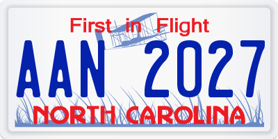 NC license plate AAN2027