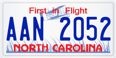 NC license plate AAN2052