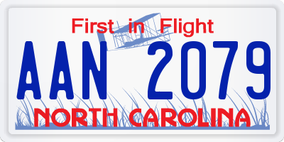 NC license plate AAN2079