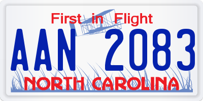 NC license plate AAN2083