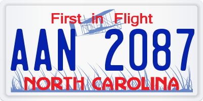 NC license plate AAN2087