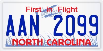 NC license plate AAN2099