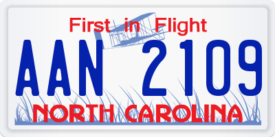 NC license plate AAN2109