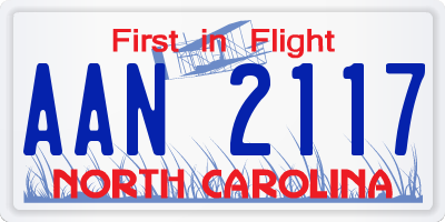 NC license plate AAN2117