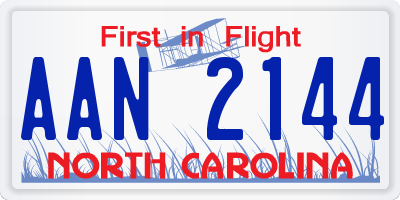 NC license plate AAN2144