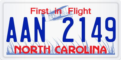NC license plate AAN2149