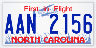 NC license plate AAN2156