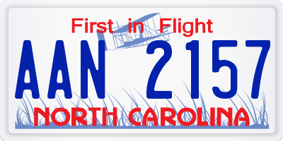 NC license plate AAN2157