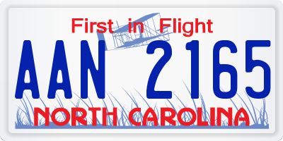 NC license plate AAN2165
