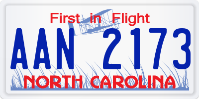 NC license plate AAN2173