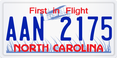 NC license plate AAN2175
