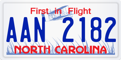 NC license plate AAN2182