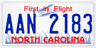 NC license plate AAN2183