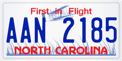 NC license plate AAN2185
