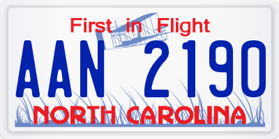 NC license plate AAN2190