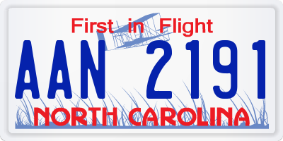 NC license plate AAN2191